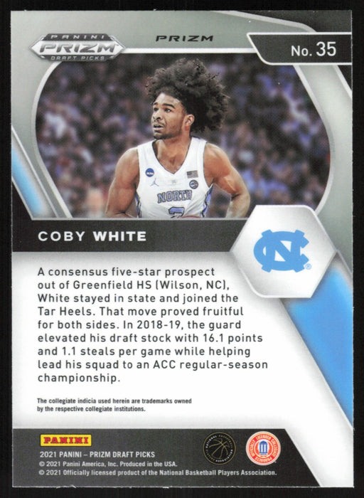 Coby White 2021 Panini Prizm Draft Picks # 35 Red Ice Prizm North Carolina Tar Heels - Collectible Craze America