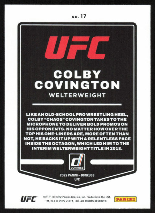 Colby Covington 2022 Panini Donruss UFC Base # 17 Welterweight - Collectible Craze America