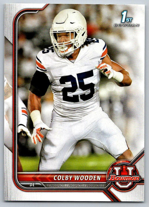 Colby Wooden 2021 Bowman University Football # 88 Auburn Tigers 1st Bowman - Collectible Craze America