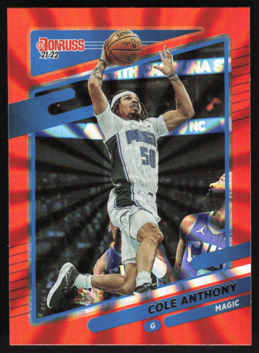 Cole Anthony 2021 Donruss # 160 Orange Holo Laser Orlando Magic - Collectible Craze America