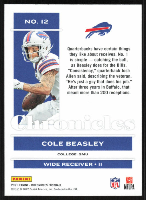 Cole Beasley 2021 Panini Chronicles # 12 Buffalo Bills Base - Collectible Craze America