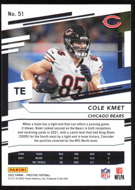 Cole Kmet 2022 Panini Prestige # 51 Chicago Bears - Collectible Craze America