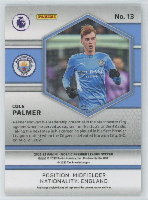 Cole Palmer 2021 Panini Mosaic Premier League # 13 RC Manchester City - Collectible Craze America