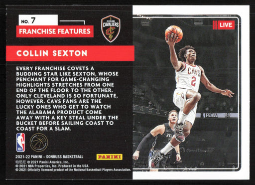 Collin Sexton 2021 Donruss Franchise Features # 7 Cleveland Cavaliers - Collectible Craze America