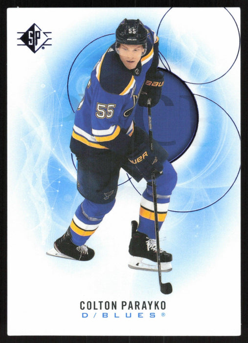 Colton Parayko 2020 SP Hockey # 45 St. Louis Blues Blue Parallel - Collectible Craze America