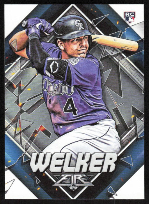 Colton Welker 2022 Topps Fire Baseball # 84 RC Colorado Rockies Base - Collectible Craze America