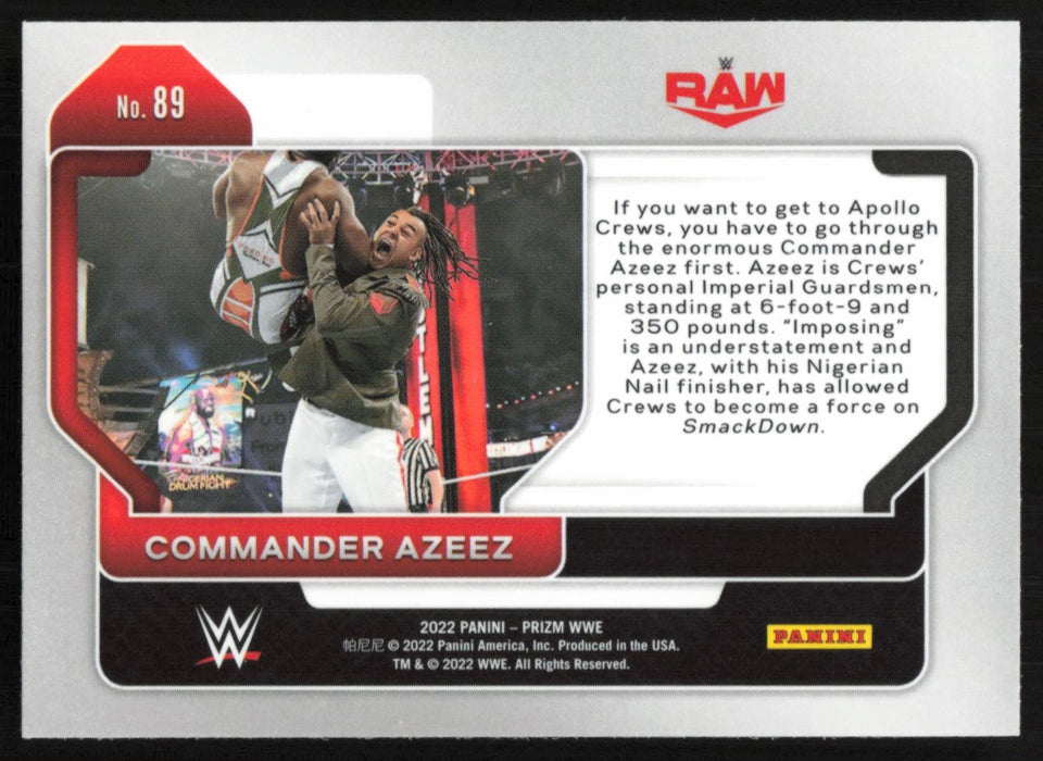 Commander Azeez 2022 Panini Prizm WWE # 89 Base Raw - Collectible Craze America