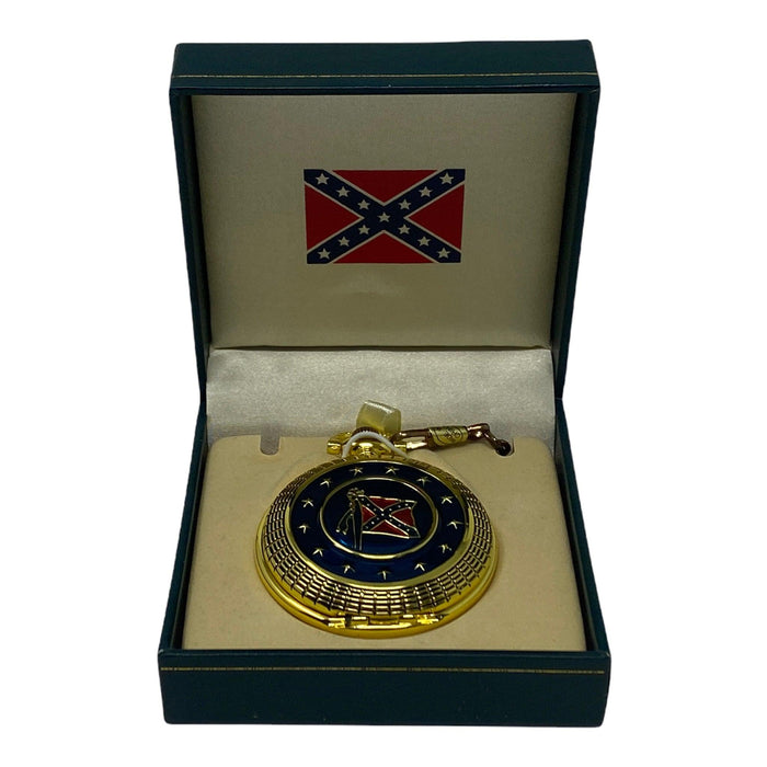 Confederate Flag Pocket Watch Featuring Robert E Lee & Stonewall Jackson - Collectible Craze America