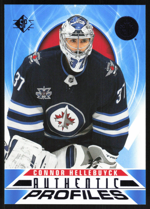 Connor Hellebuyck 2020 SP Hockey Authentic Profiles # AP-3 Blue Winnipeg Jets - Collectible Craze America