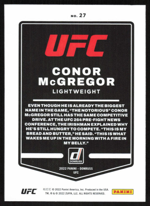 Conor McGregor 2022 Panini Donruss UFC Base # 27 Lightweight - Collectible Craze America