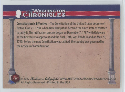 Constitution is Effective 2022 The Washington Chronicles # 131 - Collectible Craze America