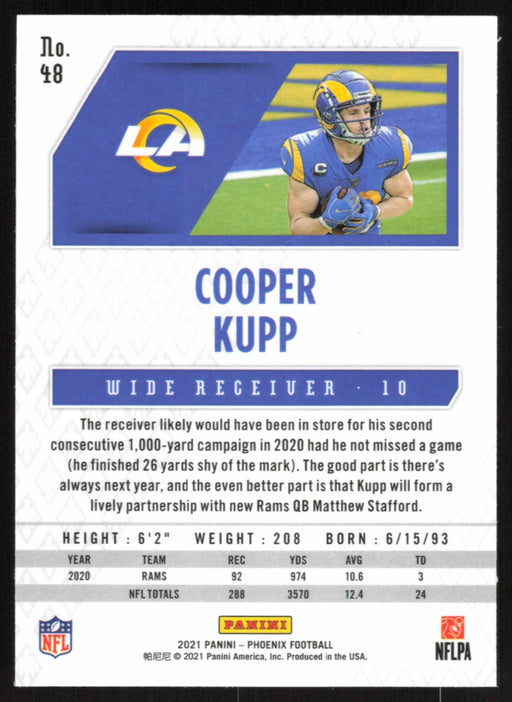 Cooper Kupp 2021 Panini Phoenix # 48 Los Angeles Rams Base - Collectible Craze America