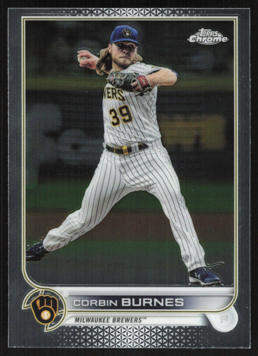 Corbin Burnes 2022 Topps Chrome Baseball # 167 Milwaukee Brewers Base - Collectible Craze America