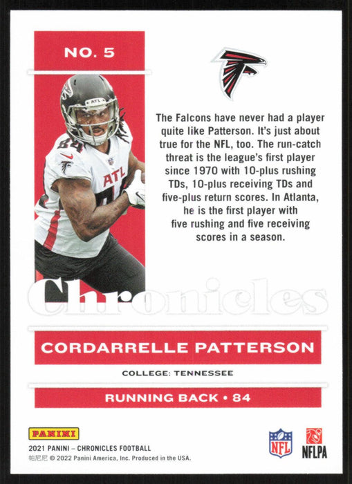 Cordarrelle Patterson 2021 Panini Chronicles # 5 Atlanta Falcons Base - Collectible Craze America