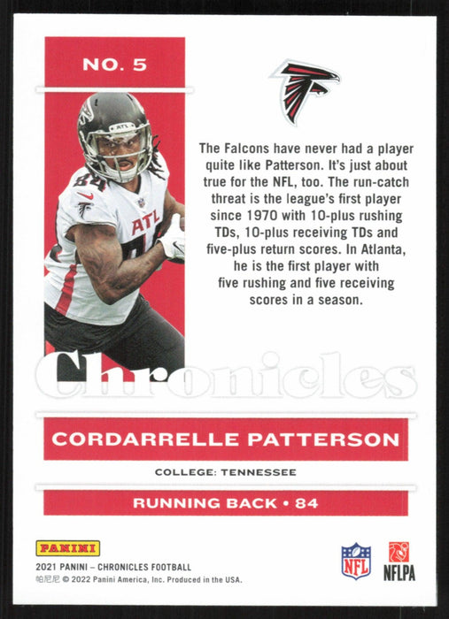 Cordarrelle Patterson 2021 Panini Chronicles Football # 5 Red 20/399 Atlanta Falcons - Collectible Craze America