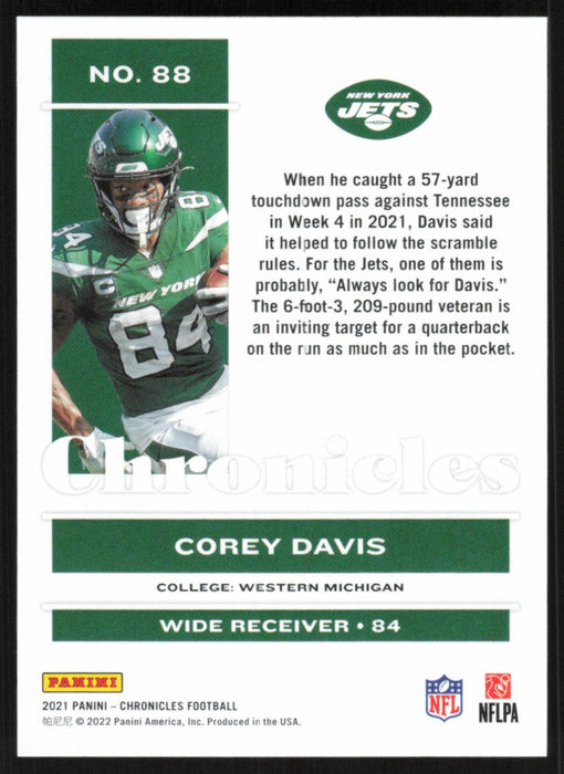 Corey Davis 2021 Panini Chronicles # 88 New York Jets Base - Collectible Craze America