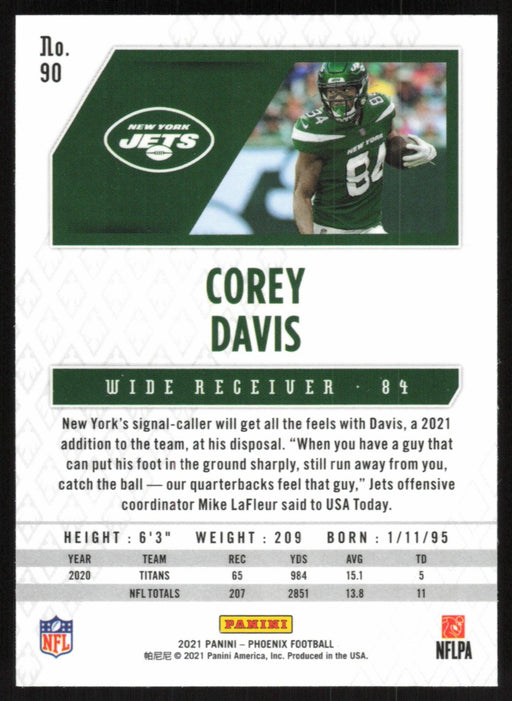 Corey Davis 2021 Panini Phoenix # 90 New York Jets Base - Collectible Craze America