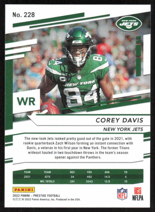 Corey Davis 2022 Panini Prestige # 228 New York Jets - Collectible Craze America
