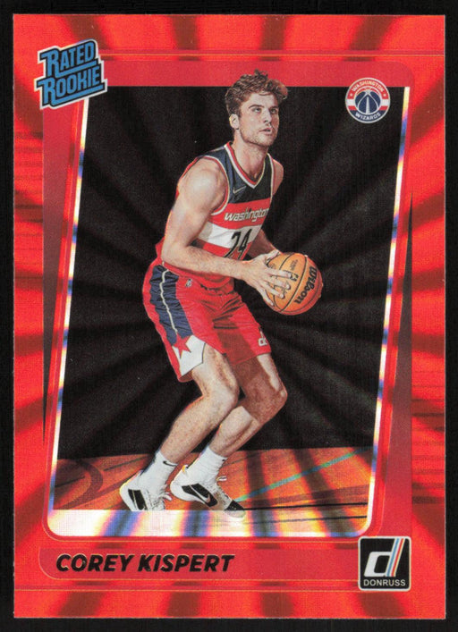 Corey Kispert 2021 Donruss Rated Rookie # 233 RC Orange Holo Laser Washington Wizards - Collectible Craze America