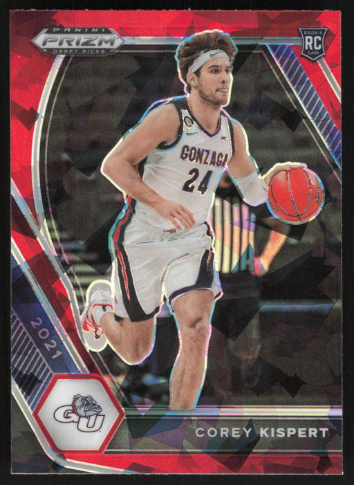 Corey Kispert 2021 Panini Prizm Draft Picks # 8 RC Red Ice Prizm Variation Gonzaga Bulldogs - Collectible Craze America