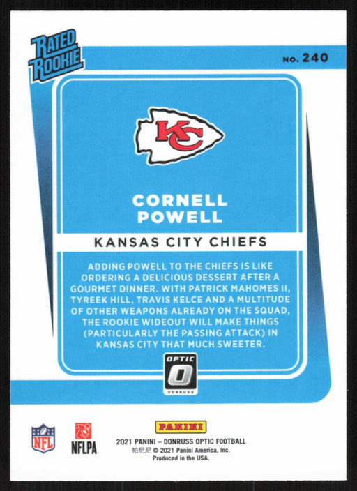 Cornell Powell 2021 Donruss Optic Rated Rooke # 240 RC Kansas City Chiefs Base - Collectible Craze America