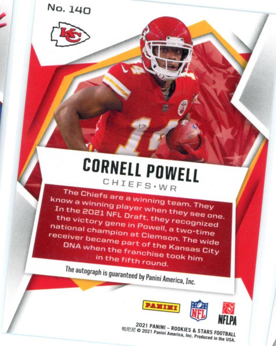 Cornell Powell 2021 Panini Rookies & Stars # 140 RC Auto 174/199 Kansas City Chiefs - Collectible Craze America