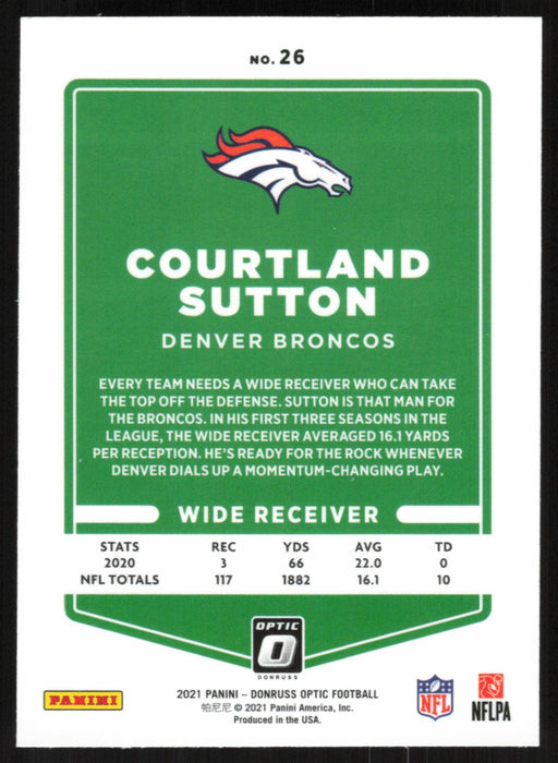 Courtland Sutton 2021 Donruss Optic # 26 Denver Broncos - Collectible Craze America