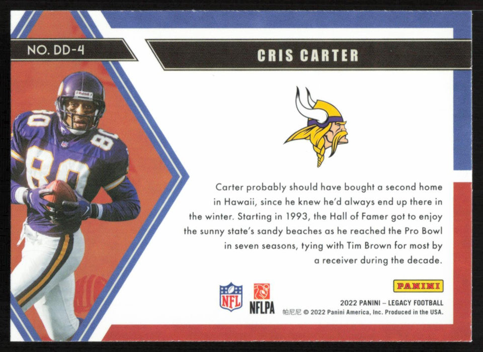 Cris Carter 2022 Panini Legacy Decade of Dominance # DD-4 Minnesota Vikings - Collectible Craze America