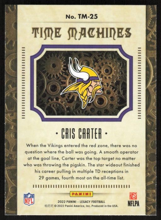 Cris Carter 2022 Panini Legacy Time Machines # TM-25 Minnesota Vikings - Collectible Craze America