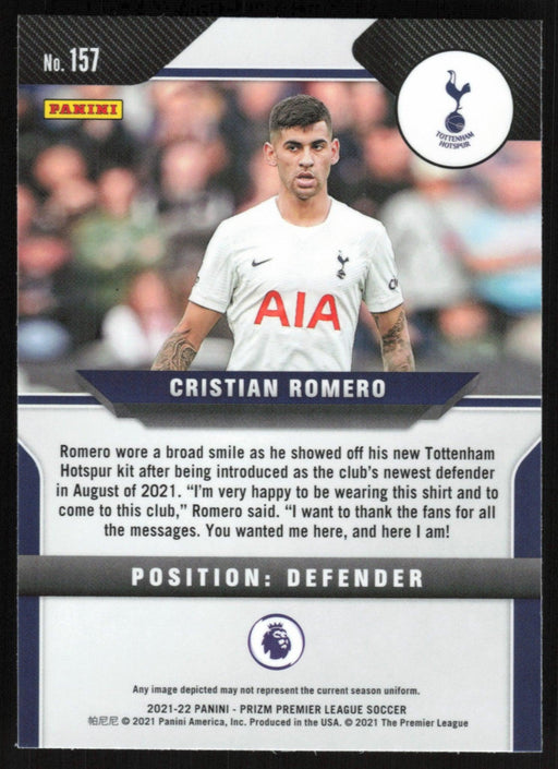 Cristian Romero 2021 Panini Prizm Premier League # 157 Tottenham Hotspur - Collectible Craze America