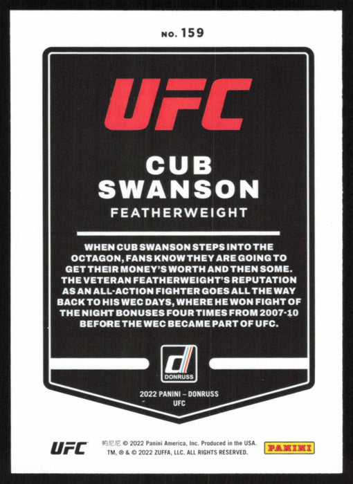Cub Swanson 2022 Panini Donruss UFC Base # 159 Featherweight - Collectible Craze America