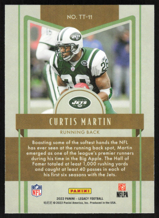 Curtis Martin 2022 Panini Legacy Timeless Talents # TT-11 New York Jets - Collectible Craze America