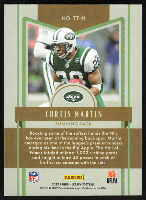 Curtis Martin 2022 Panini Legacy # TT-11 Timeless Talents Orange 63/125 New York Jets - Collectible Craze America