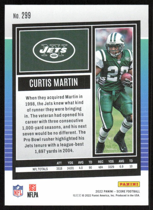 Curtis Martin 2022 Panini Score Football # 299 Base New York Jets - Collectible Craze America