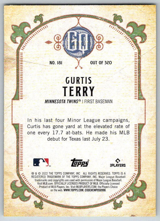 Curtis Terry 2022 Topps Gypsy Queen # 181 RC Minnesota Twins - Collectible Craze America