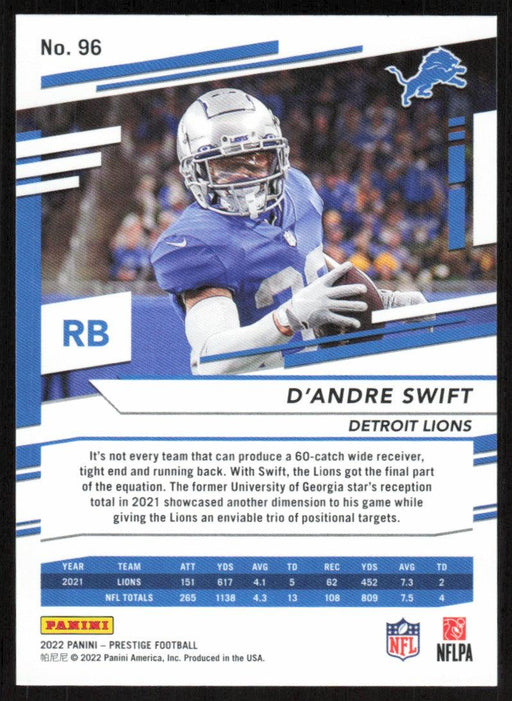 D'Andre Swift 2022 Panini Prestige # 96 Detroit Lions - Collectible Craze America