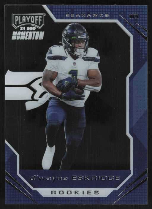 D'Wayne Eskridge 2021 Panini Chronicles Playoff Momentum Rookies # PMR-17 RC Seattle Seahawks - Collectible Craze America