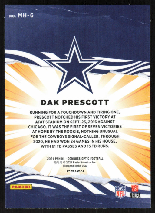 Dak Prescott 2021 Donruss Optic My House! # MH-6 Silver Prizm Dallas Cowboys - Collectible Craze America