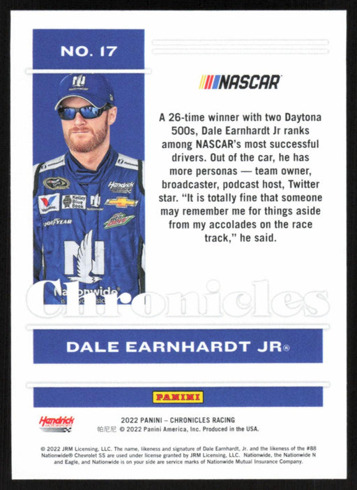 Dale Earnhardt Jr. 2022 Panini Chronicles Racing Chronicles # 17 - Collectible Craze America