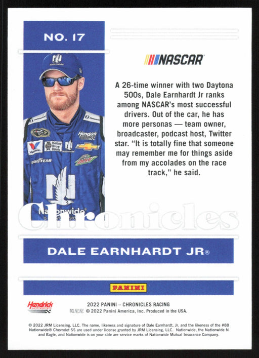 Dale Earnhardt Jr. 2022 Panini Chronicles Racing Chronicles # 17 Red 40/99 - Collectible Craze America