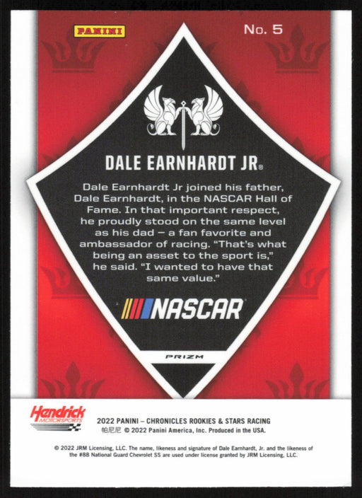 Dale Earnhardt Jr. 2022 Panini Chronicles Racing Crusade # 5 Silver Prizm - Collectible Craze America