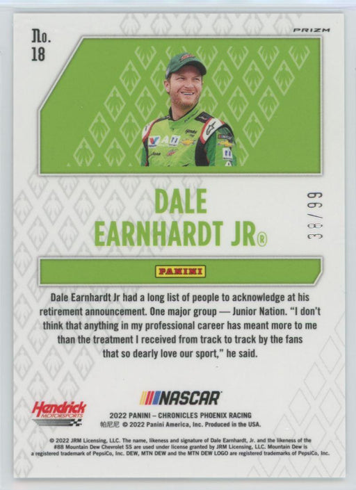 Dale Earnhardt Jr. 2022 Panini Chronicles Racing Phoenix # 18 Red Prizm 38/99 - Collectible Craze America