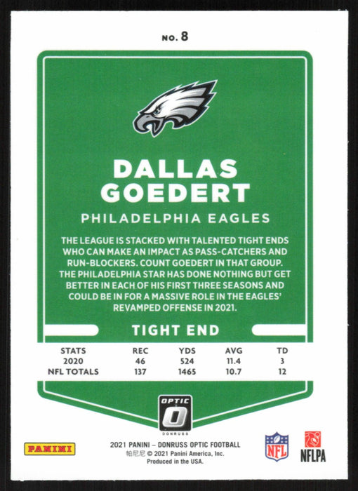 Dallas Goedert 2021 Donruss Optic # 8 Philadelphia Eagles - Collectible Craze America