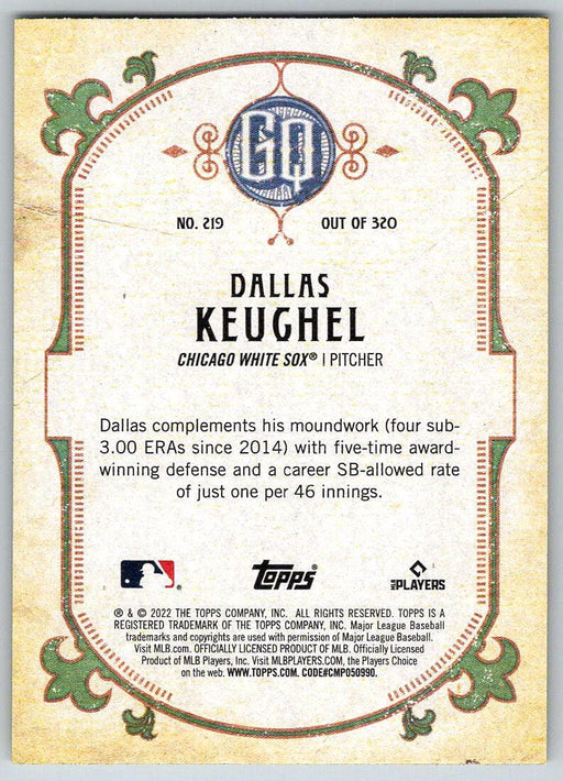 Dallas Keuchel 2022 Topps Gypsy Queen # 219 Chicago White Sox - Collectible Craze America
