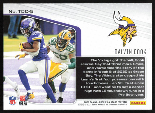 Dalvin Cook 2021 Panini Rookie & Stars # TDC-5 Touchdown Club Minnesota Vikings - Collectible Craze America