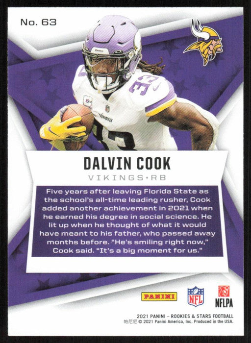 Dalvin Cook 2021 Panini Rookies & Stars # 63 Minnesota Vikings Base - Collectible Craze America