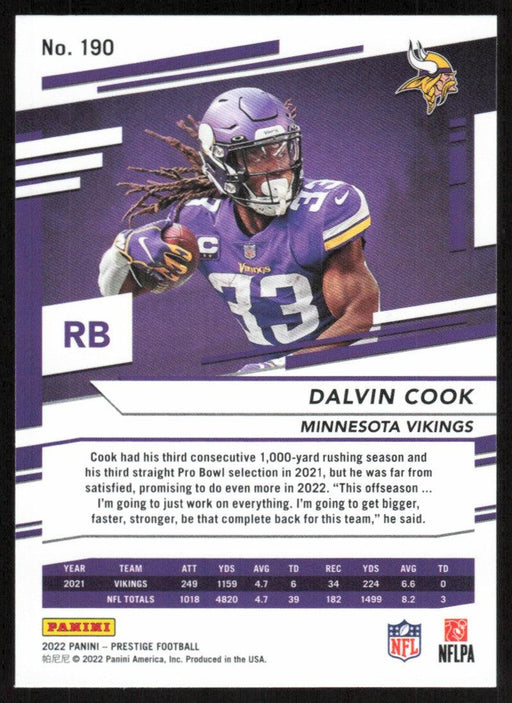 Dalvin Cook 2022 Panini Prestige # 190 Minnesota Vikings - Collectible Craze America