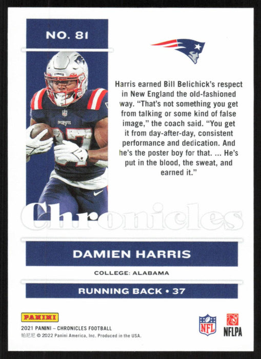 Damien Harris 2021 Panini Chronicles # 81 Pink New England Patriots - Collectible Craze America