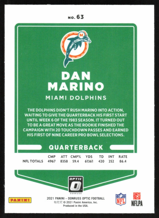 Dan Marino 2021 Donruss Optic # 63 Miami Dolphins Base - Collectible Craze America