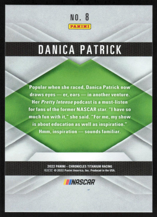 Danica Patrick 2022 Panini Chronicles Racing Titanium # 8 - Collectible Craze America